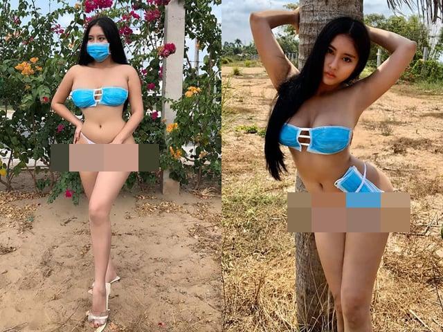 “Can Lộ Lộ bản Việt” dùng khẩu trang làm bikini giữa dịch Corona gây phẫn nộ
