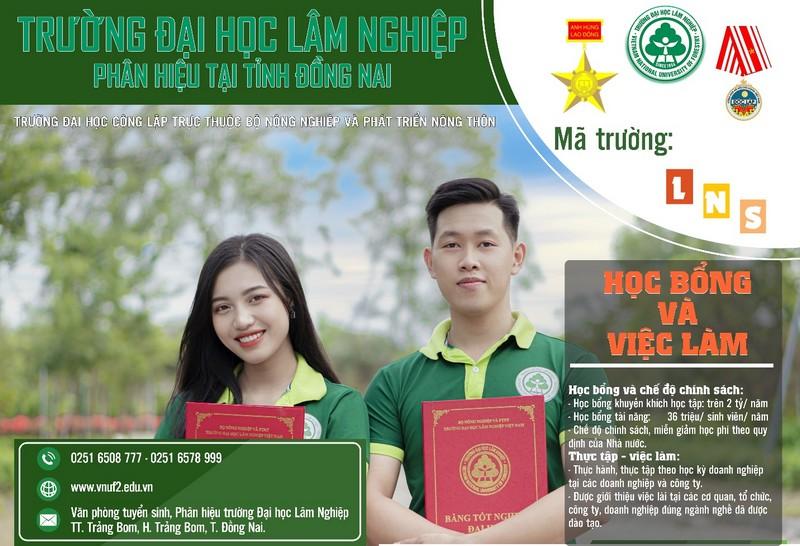 Đề án tuyển sinh năm 2022 của Phân hiệu Trường Đại học Lâm nghiệp tại tỉnh Đồng Nai