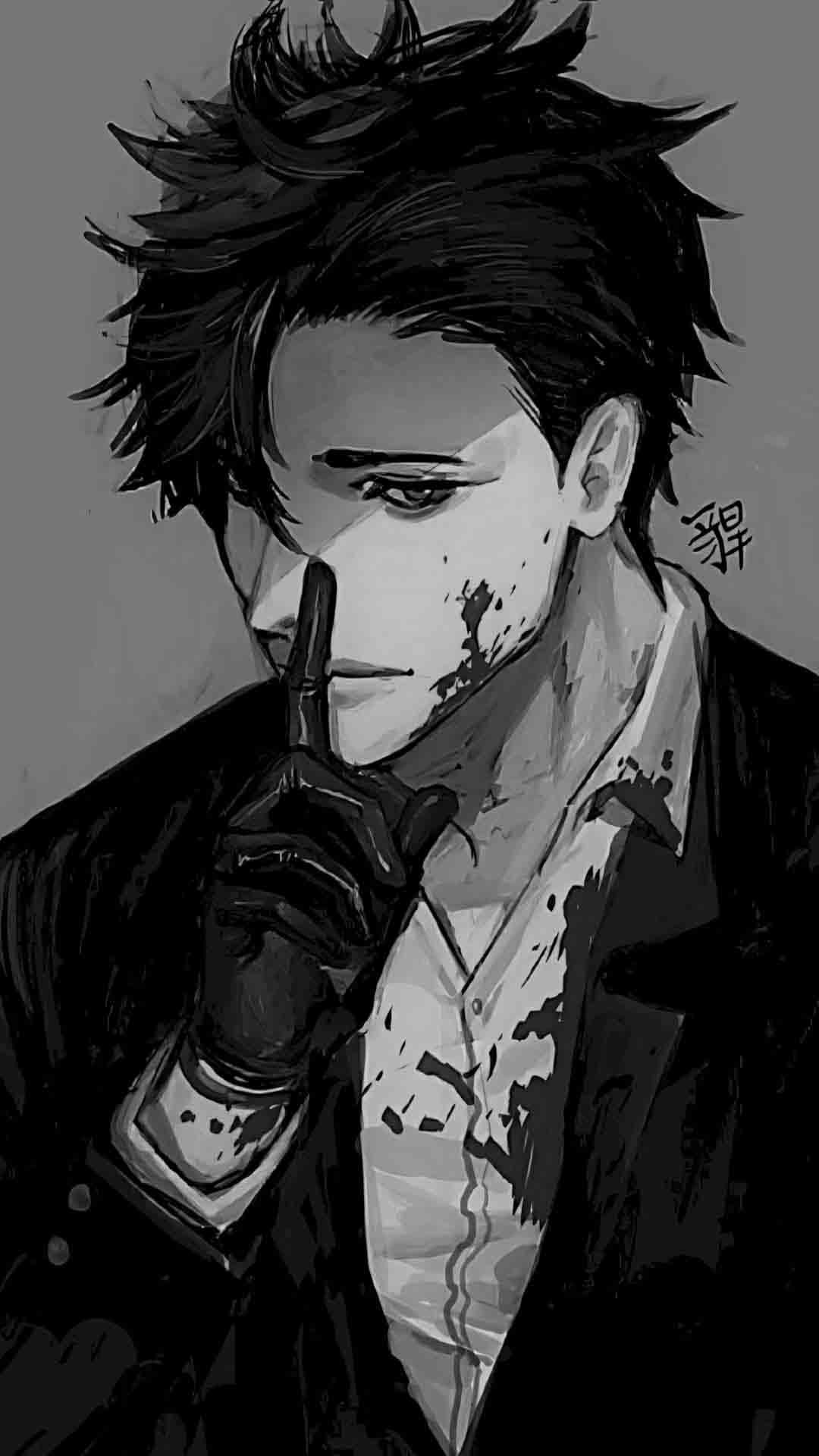 anh anime nam buon den trang 1920px 1080px full hd 1