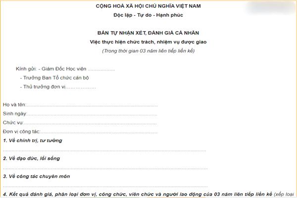 [HƯỚNG DẪN] Cách viết bản tự nhận xét đánh giá cá nhân chuẩn nhất 2023 - Ảnh 1