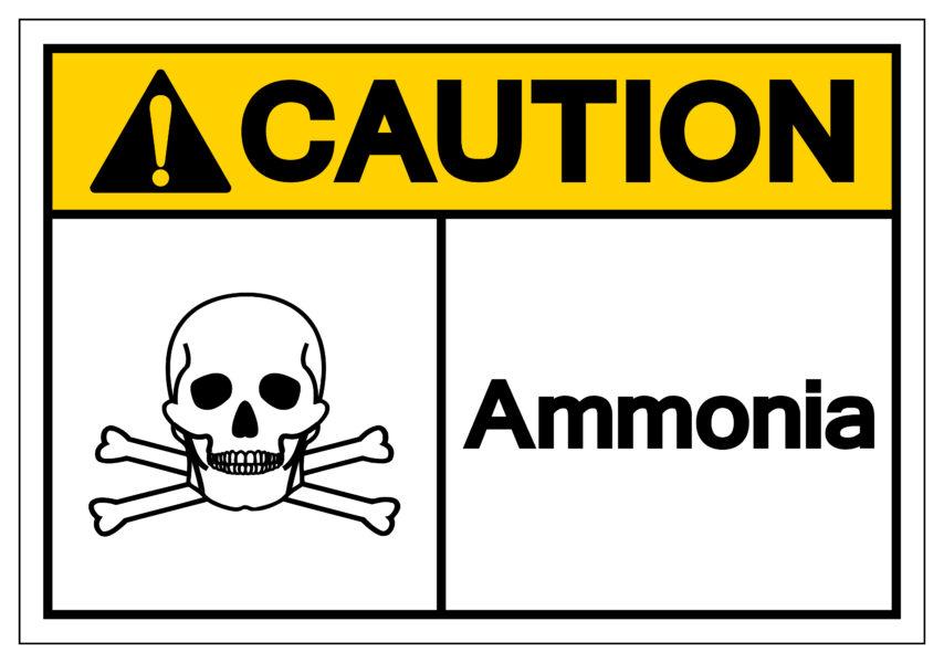 A vector illustration of the caution ammonia sign
