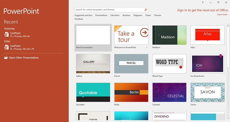 buoc 1 cach lam poster bang powerpoint