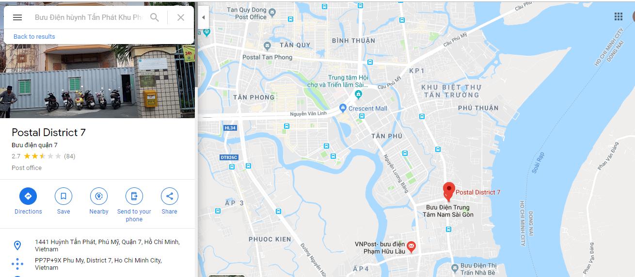 địa chỉ bưu cục quận 7