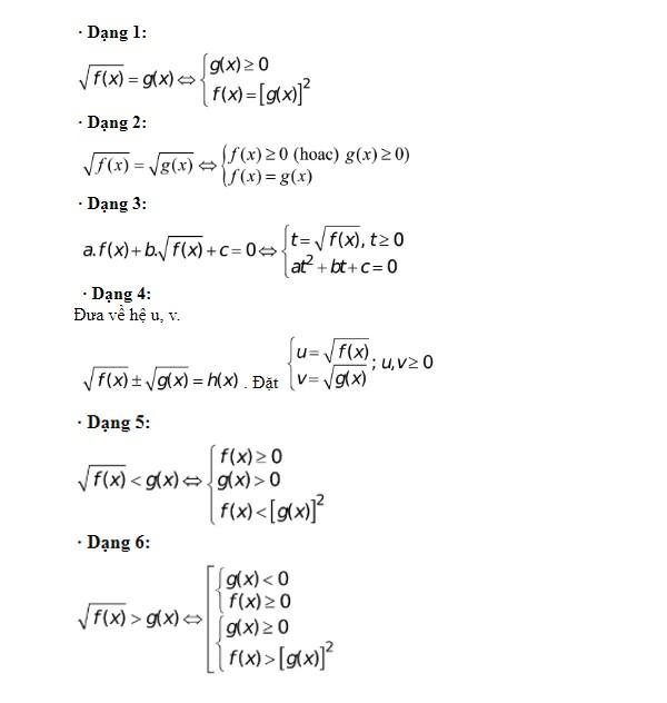Bất phương trình chứa căn thức