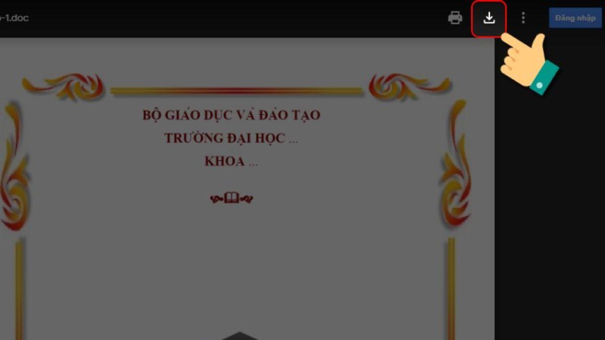 Hướng dẫn cách tải mẫu bìa Word đẹp bước 1