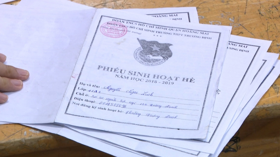 mẫu Phiếu sinh hoạt hè