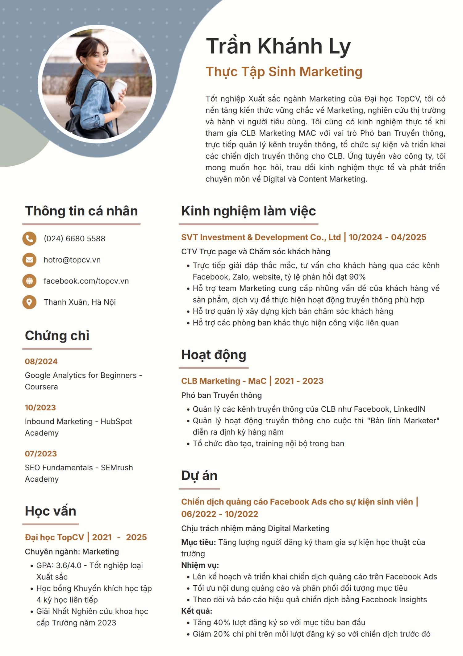 cv xin viec cho sinh vien