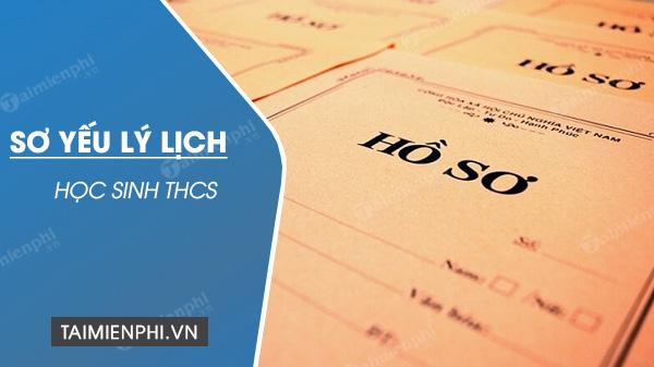 mau so yeu ly lich hoc sinh thcs