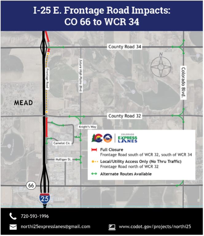 I-25 East Frontage Road Impacts at CO 66 to WCR 34