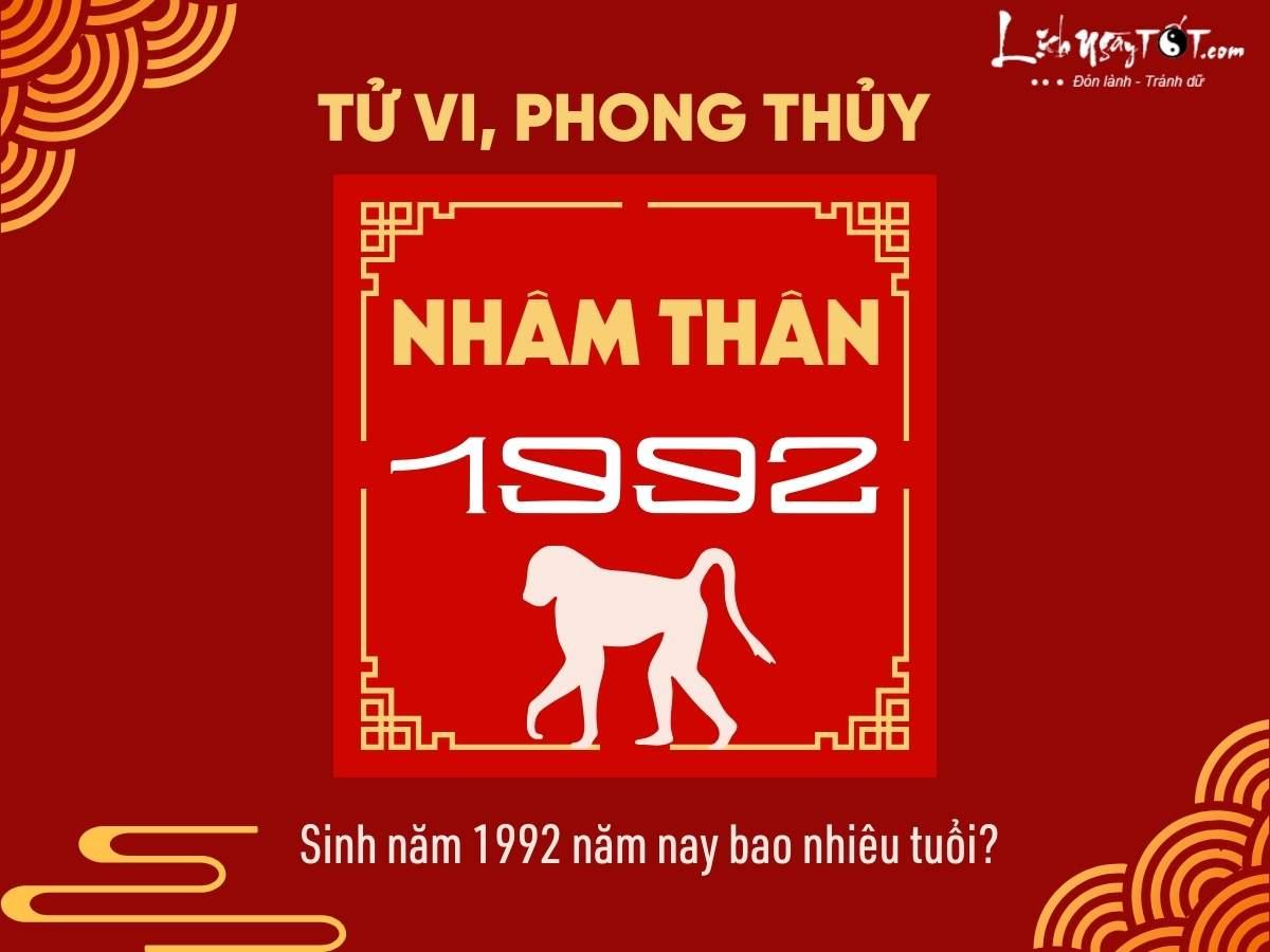Số tuổi Nhâm Thân 1992 vào năm 2024