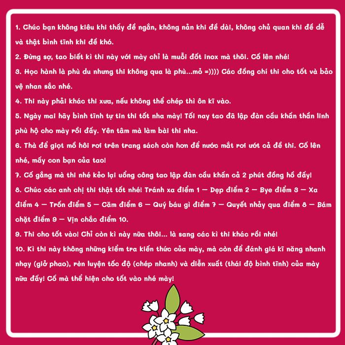 Thơ chúc thi tốt