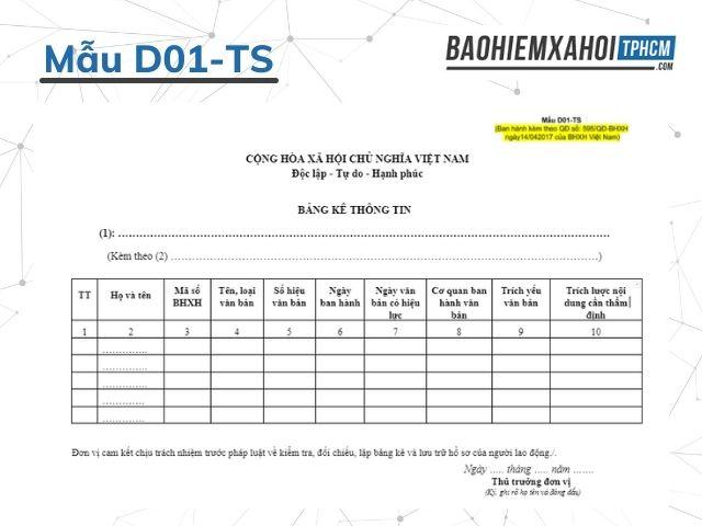 Mẫu D01-TS