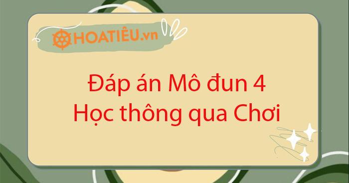 Đáp án Mô đun 4 Học thông qua Chơi