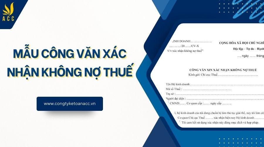 Mẫu công văn xác nhận không nợ thuế