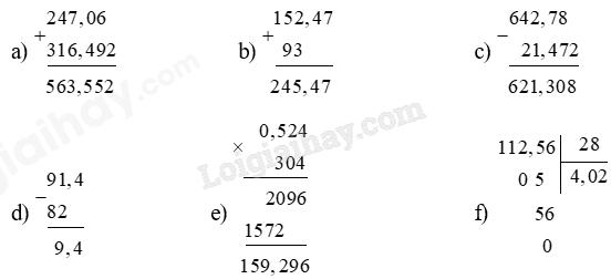 Bài tập Số thập phân - các phép tính với số thập phân - Ôn hè Toán 5</>