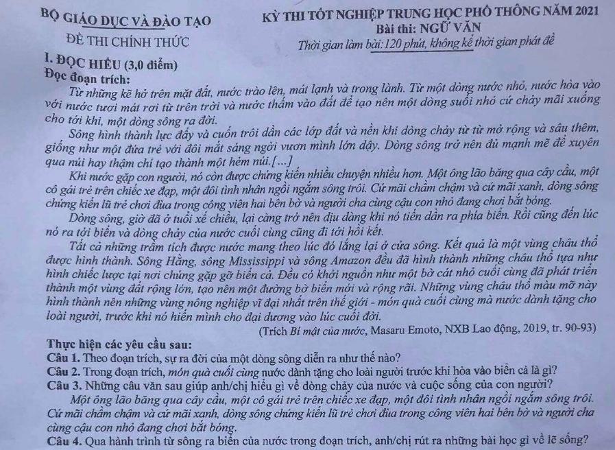 đề thi tốt nghiệp THPT môn ngữ văn cho 2k6