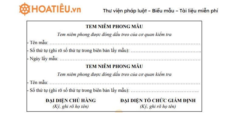 Mẫu giấy niêm phong