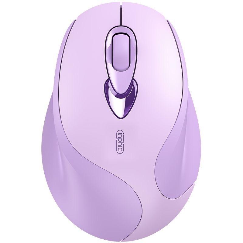 Chuột bluetooth không dây TEKKIN INPHIC M8 silent chống ồn sạc pin màu tím cute cho máy tính laptop pc văn phòng